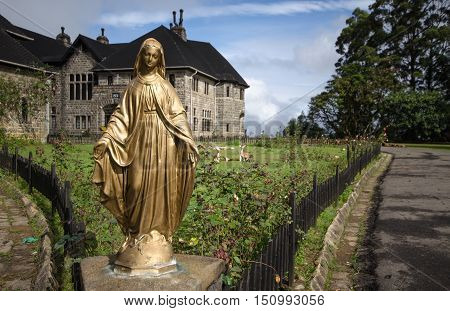 Adisham bungalow is a tourist attraction located on a mountain top in Tangamalai, Haputale, Sri Lanka which is also a monastery run by Benedictine