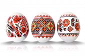 easter eggs on white