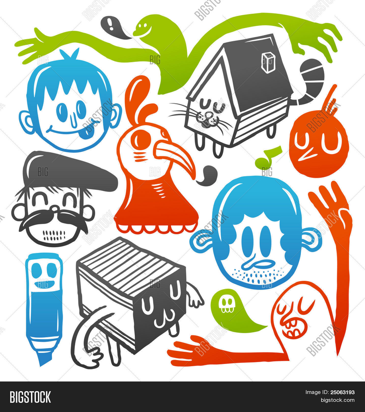 Colorful Doodles Set Vector & Photo (Free Trial) Bigstock