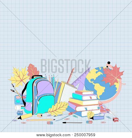 Back To School Background With Autumn Leaves