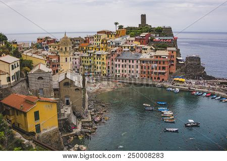 Vernazza City. Rocky Seashore. Cinca Terre. Italy