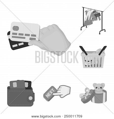 E-commerce And Business Monochrome Icons In Set Collection For Design. Buying And Selling Vector Sym