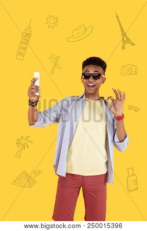 Perfect Rest. Active Enthusiastic Student Having Wonderful Summer Holidays And Looking Excited While