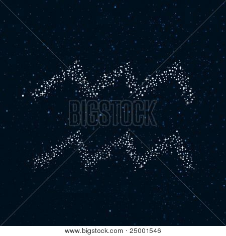 Starry wektor znak zodiaku - Wodnik