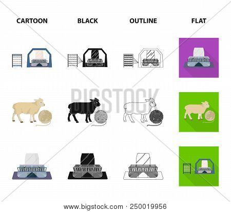 Cotton, Coil, Thread, Pest, And Other  Icon In Cartoon, Black, Outline, Flat Style Textiles Industry