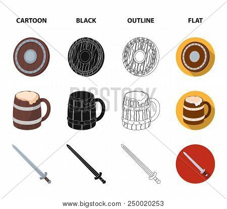 A Gate To The Treasure, A Shield For Protection, A Mug With A Bra, A Sword. Vikings Set Collection I