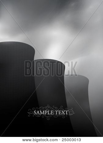 Vector tehtaan savupiiput