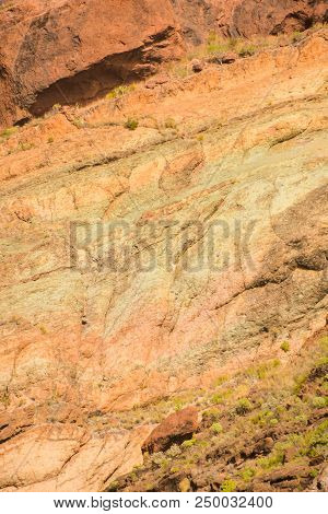 Gran Canaria Volcanic Landscape Los Azulejos Colorful Rocks Effect Of Hydromagmatic Eruptions