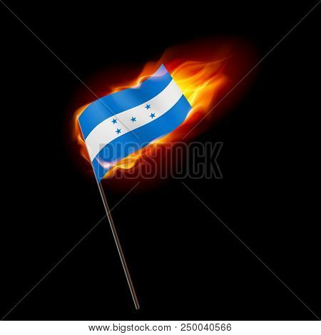 Flag Of Honduras. Concept Illustration Of Crisis Or War Conflict With Honduran Flag
