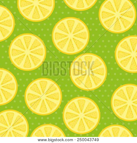 Fresh Lemons Patetrn Background Vector Illustration Design