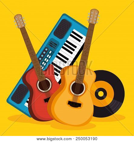 Set Musical Instruments Icons Vector Illustration Design