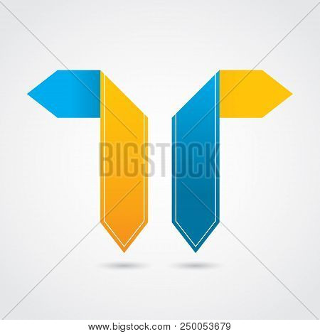 Special Advertising Origami Blue-yellow Business Banner, Vector Design, Eps10