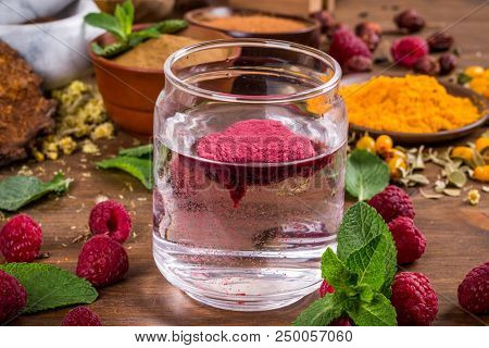 Raspberry Extract Stir In The Water Shot Close-up