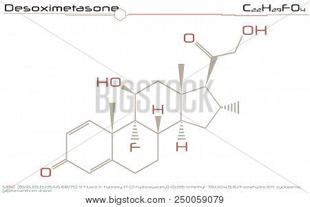Large And Detailed Infographic Of The Molecule Of Desoximetasone