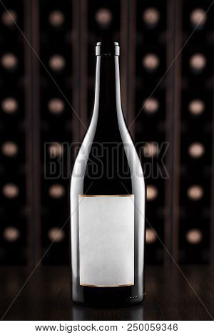 Wine Bottle. Wine Testing At The Storage. Wine Cellar.with Space For Text, Selective Focus