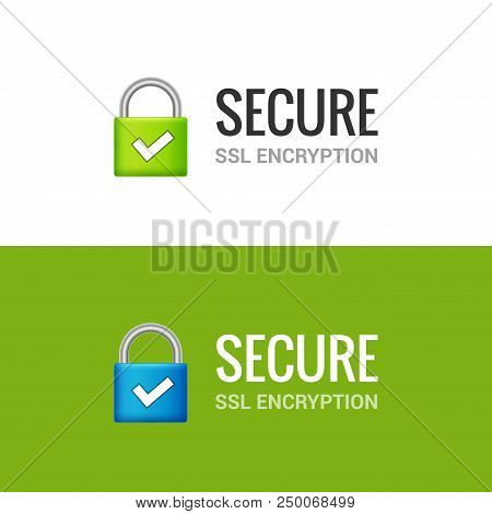 Secure Internet Connection Ssl Icon. Isolated Secured Lock Access To Internet Illustration Design. S
