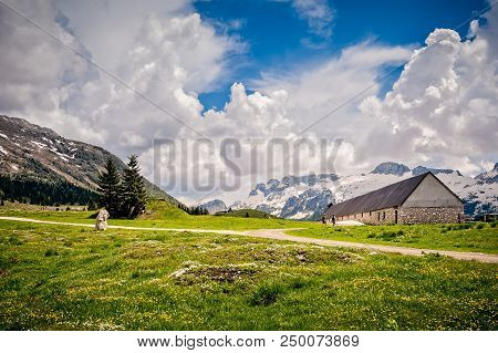 Plateau Of Montasio. Mountain Range Landscape