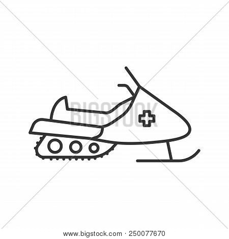 Snowmobile Linear Icon. Thin Line Illustration. Motor Sled. Contour Symbol. Vector Isolated Outline 
