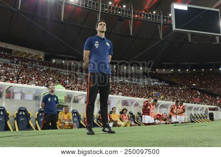 Rio, Brazil - June 18, 2018: Mauricio Barbieri In Match Between Flamengo And Sao Paulo By The Brazil