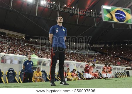 Rio, Brazil - June 18, 2018: Mauricio Barbieri In Match Between Flamengo And Sao Paulo By The Brazil