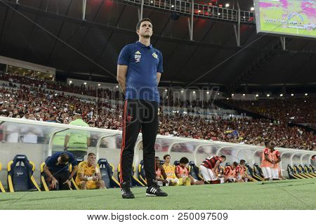 Rio, Brazil - June 18, 2018: Mauricio Barbieri In Match Between Flamengo And Sao Paulo By The Brazil