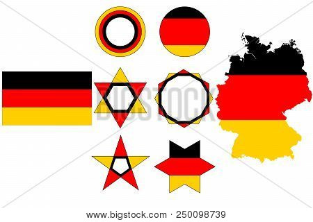 Vector Illustration Of Germany Flag And Map