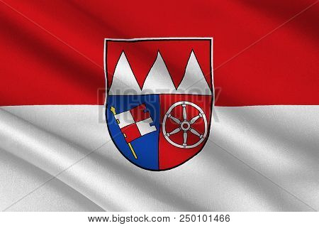 Flag Of Lower Franconia Is One Of Seven Districts Of Bavaria, Germany. 3d Illustration