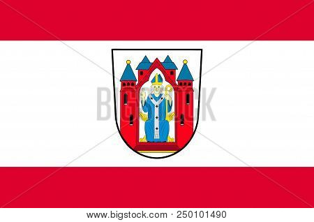 Flag Of Aschaffenburg In Lower Franconia In Northwest Bavaria, Germany. 3d Illustration