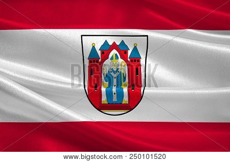 Flag Of Aschaffenburg In Lower Franconia In Northwest Bavaria, Germany. 3d Illustration