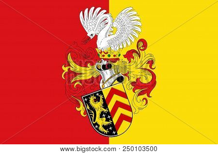 Flag Of Hanau Is A Town In The Main-kinzig-kreis, In Hesse, Germany. 3d Illustration