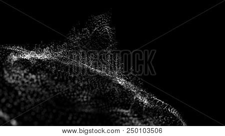 Big Data Visualization 3d. Technology Wave. Analytics Representation. Digital Background. Wave Of Pa