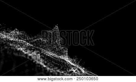 Big Data Visualization 3d. Technology Wave. Analytics Representation. Digital Background. Wave Of Pa