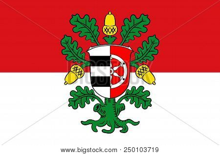 Flag Of Offenbach Is A District In The South Of Hesse, Germany. 3d Illustration