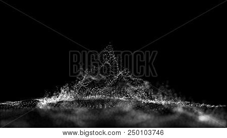 Big Data Visualization 3d. Technology Wave. Analytics Representation. Digital Background. Wave Of Pa