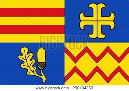 Flag Of Ammerland Is A District In Lower Saxony, Germany. 3d Illustration