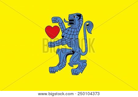 Flag Of Celle Is A District In Lower Saxony, Germany. 3d Illustration