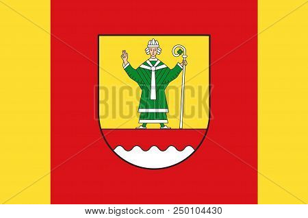 Flag Of Cuxhaven Is A District In Lower Saxony, Germany. 3d Illustration