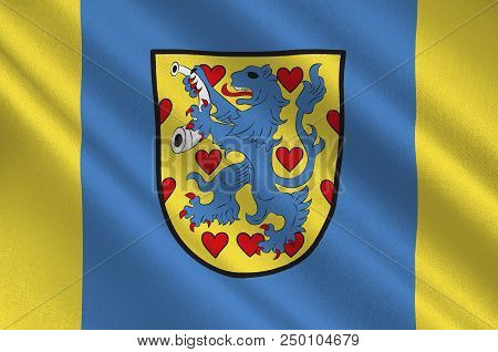Flag Of Gifhorn Is A District In Lower Saxony, Germany. 3d Illustration