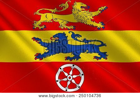 Flag Of Goettingen Is A District In Lower Saxony, Germany. 3d Illustration