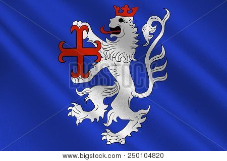 Flag Of Hamelin-pyrmont Is A District In Lower Saxony, Germany. 3d Illustration