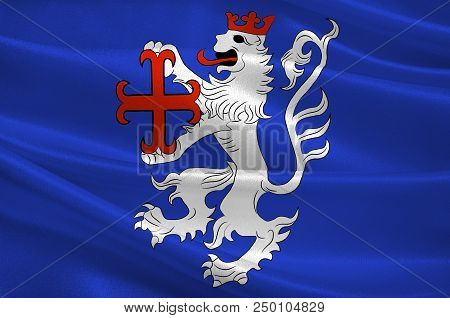 Flag Of Hamelin-pyrmont Is A District In Lower Saxony, Germany. 3d Illustration