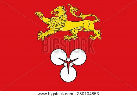 Flag Of Hanover Region Is A District In Lower Saxony, Germany. 3d Illustration