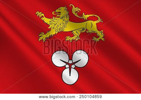 Flag Of Hanover Region Is A District In Lower Saxony, Germany. 3d Illustration