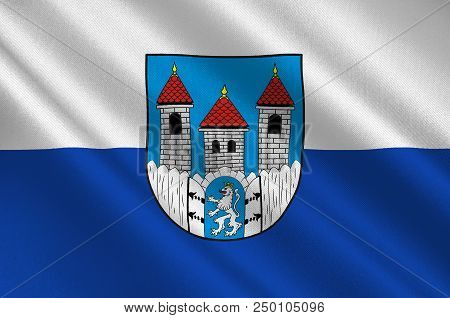 Flag Of Holzminden Is A Town In Southern Lower Saxony, Germany. Vector Illustration