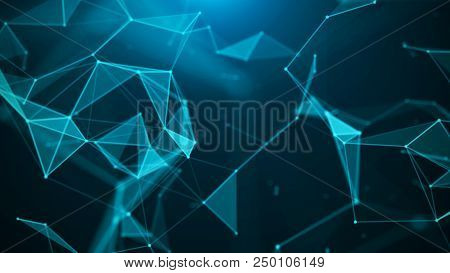 Abstract Digital Background. Big Data Visualization. Network Connection Structure. Science Backgroun