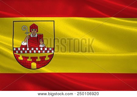 Flag Of Luedenscheid Is A City In The Maerkischer Kreis District, In North Rhine-westphalia, Germany