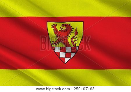 Flag Of Unna District In Central North Rhine-westphalia, Germany. 3d Illustration