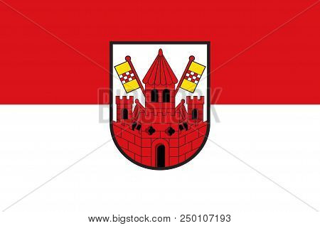 Flag Of Unna Is A City In North Rhine-westphalia, Germany, The Seat Of The Unna District. 3d Illustr