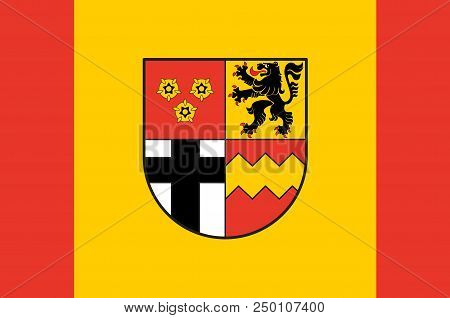 Flag Of Euskirchen Is A District In The South-west Of North Rhine-westphalia, Germany. 3d Illustrati