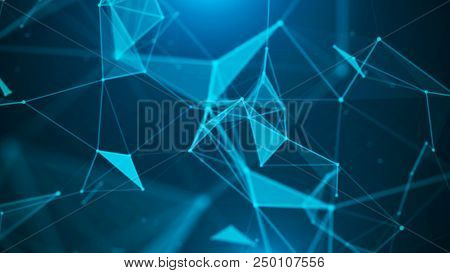 Abstract Digital Background. Big Data Visualization. Network Connection Structure. Science Backgroun